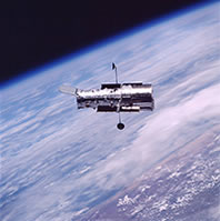 Hubble Floating Above Earth